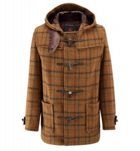 Moderní kostkovaný Duffle Coat